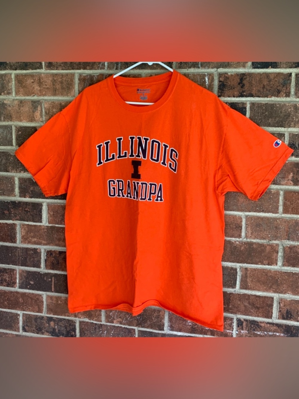 Champion Orange Illinois Grandpa Short-Sleeve Tee